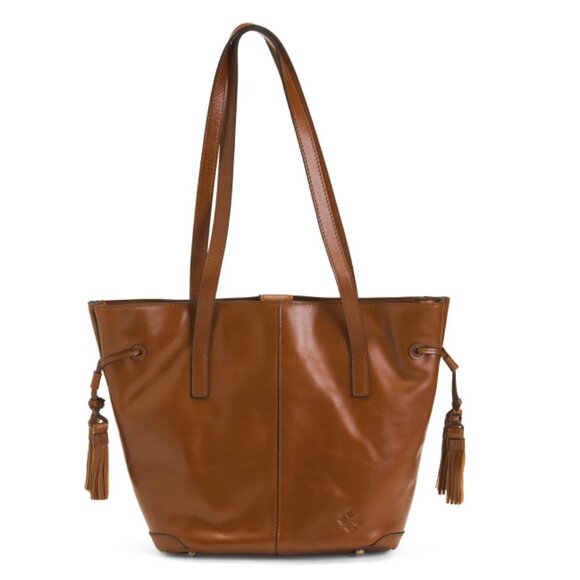 PATRICIA NASH Tan Leather Kemble Multi Compartment Tote - Picture 1 of 2